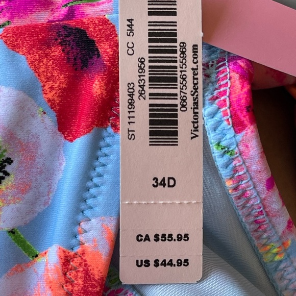 Victoria's Secret Vibrant Floral Bikini - Blue and Pink - Picture 4 of 4